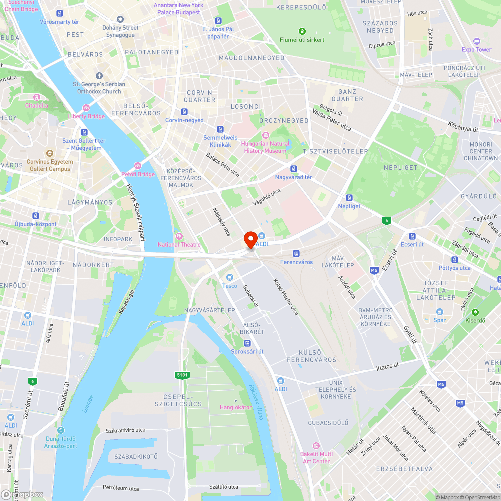 Duplázott közlekedési lámpa a Könyves Kálmán körúton bejelentés helye