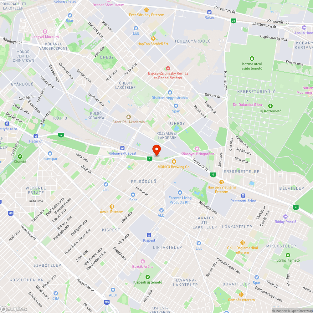 Újhegyi úti új kupac bejelentés helye