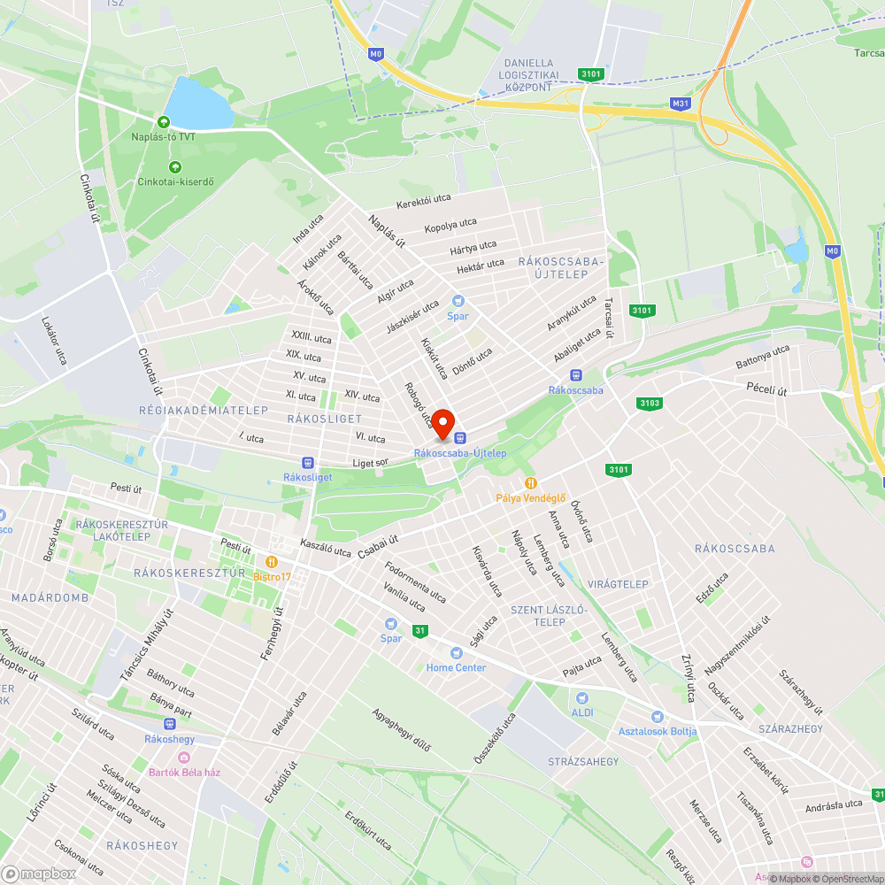 Megrongált kerékpártároló bejelentés helye