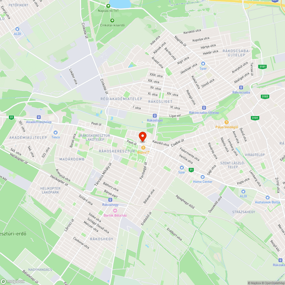 Szétdobált szemét és ételmaradék bejelentés helye