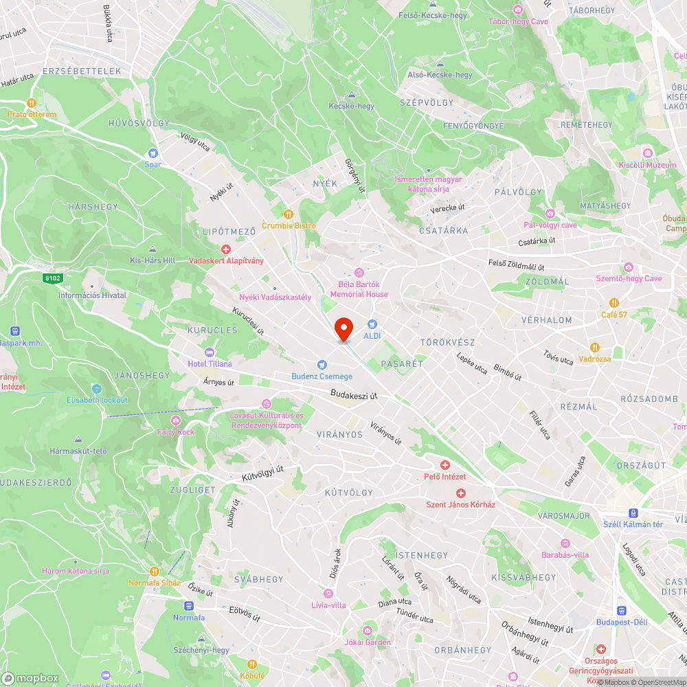 Kelemen László utcai lámpa bejelentés helye