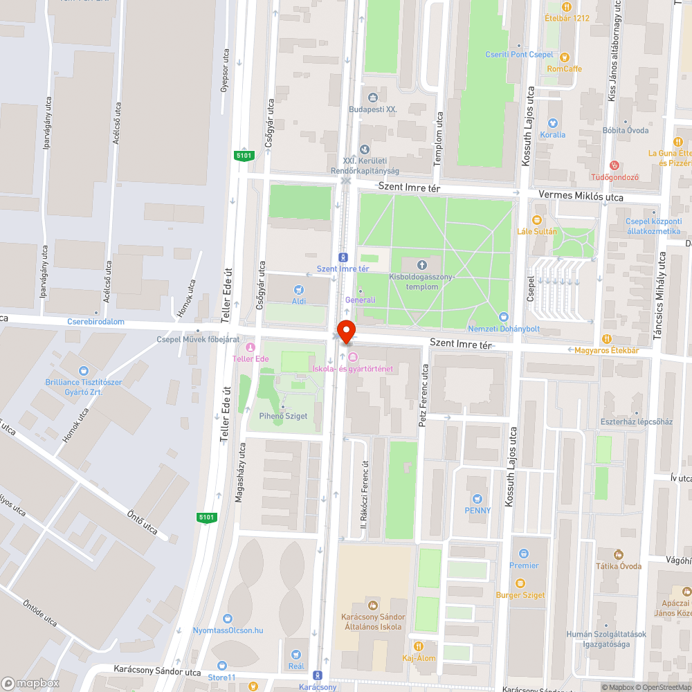 Kátyú bejelentés helye