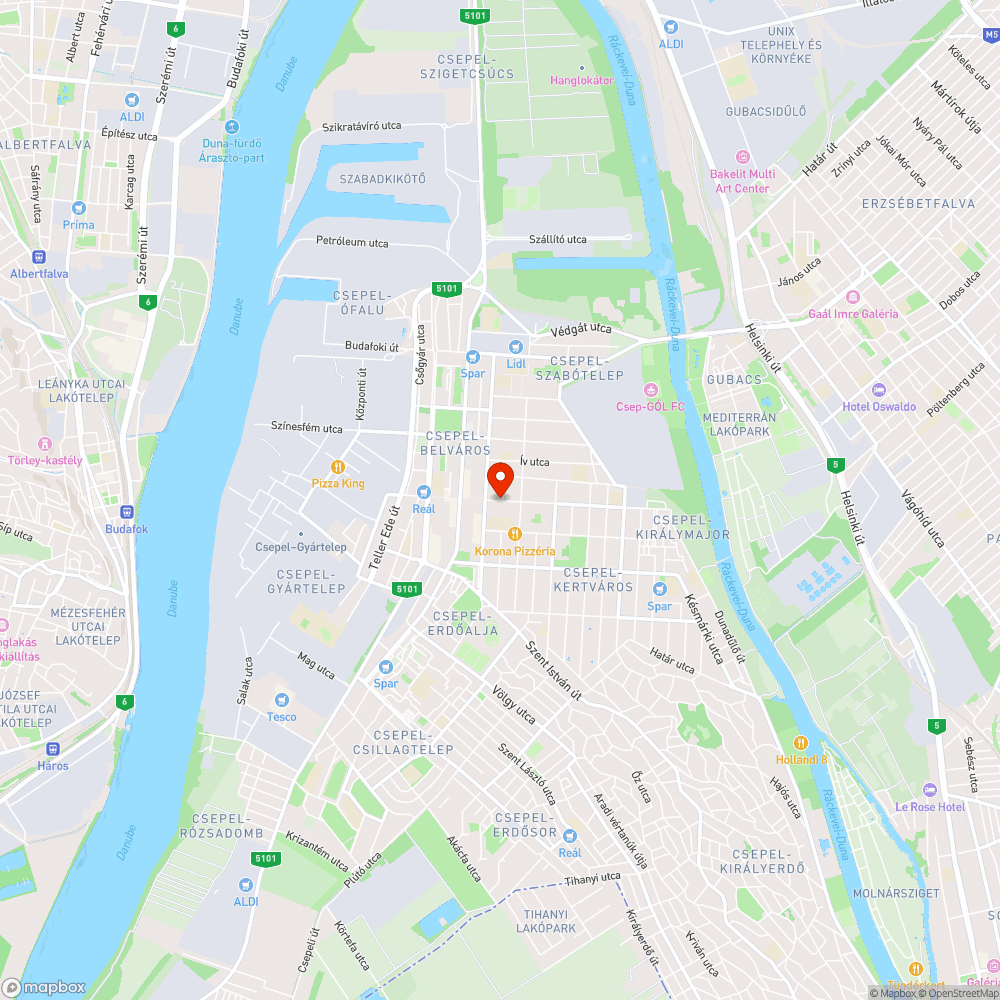 Két kiszáradt fa bejelentés helye