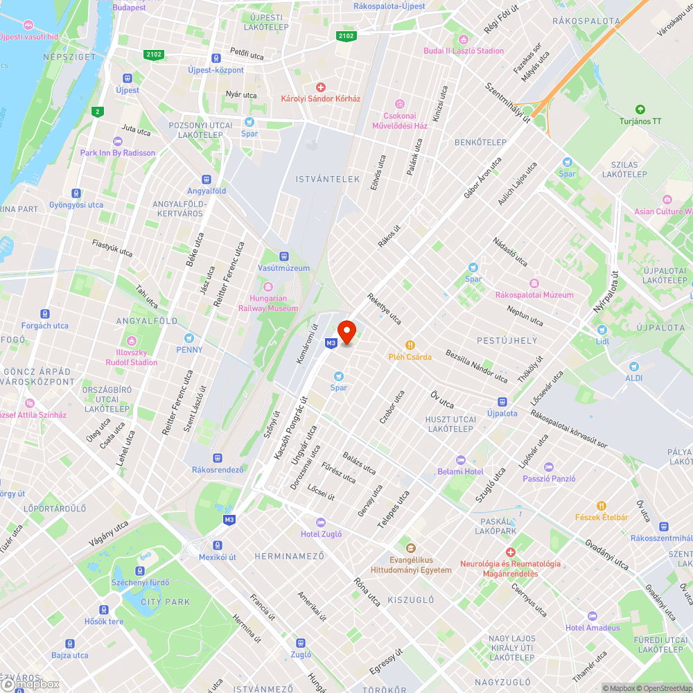 Padok elötti parkolás bejelentés helye