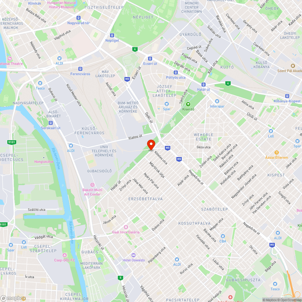 Határ út óriási kátyú bejelentés helye