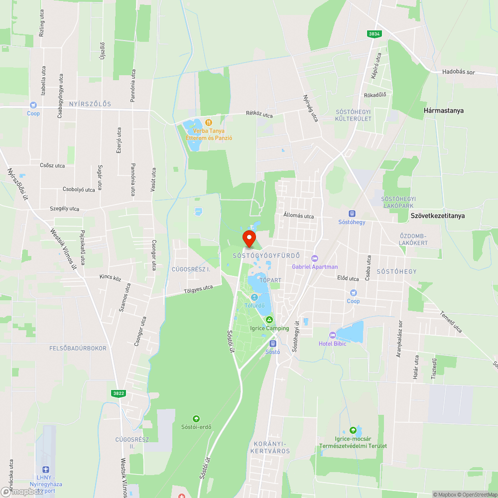 Sóstógyógyfürdő járda bejelentés helye