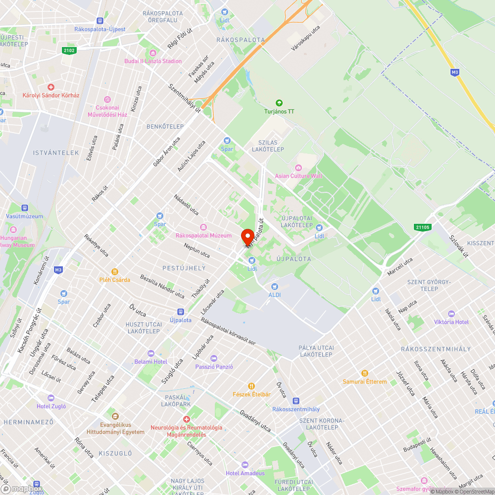 gépkocsiparkoló a nyírpalota úti parkban 1-19 bejelentés helye