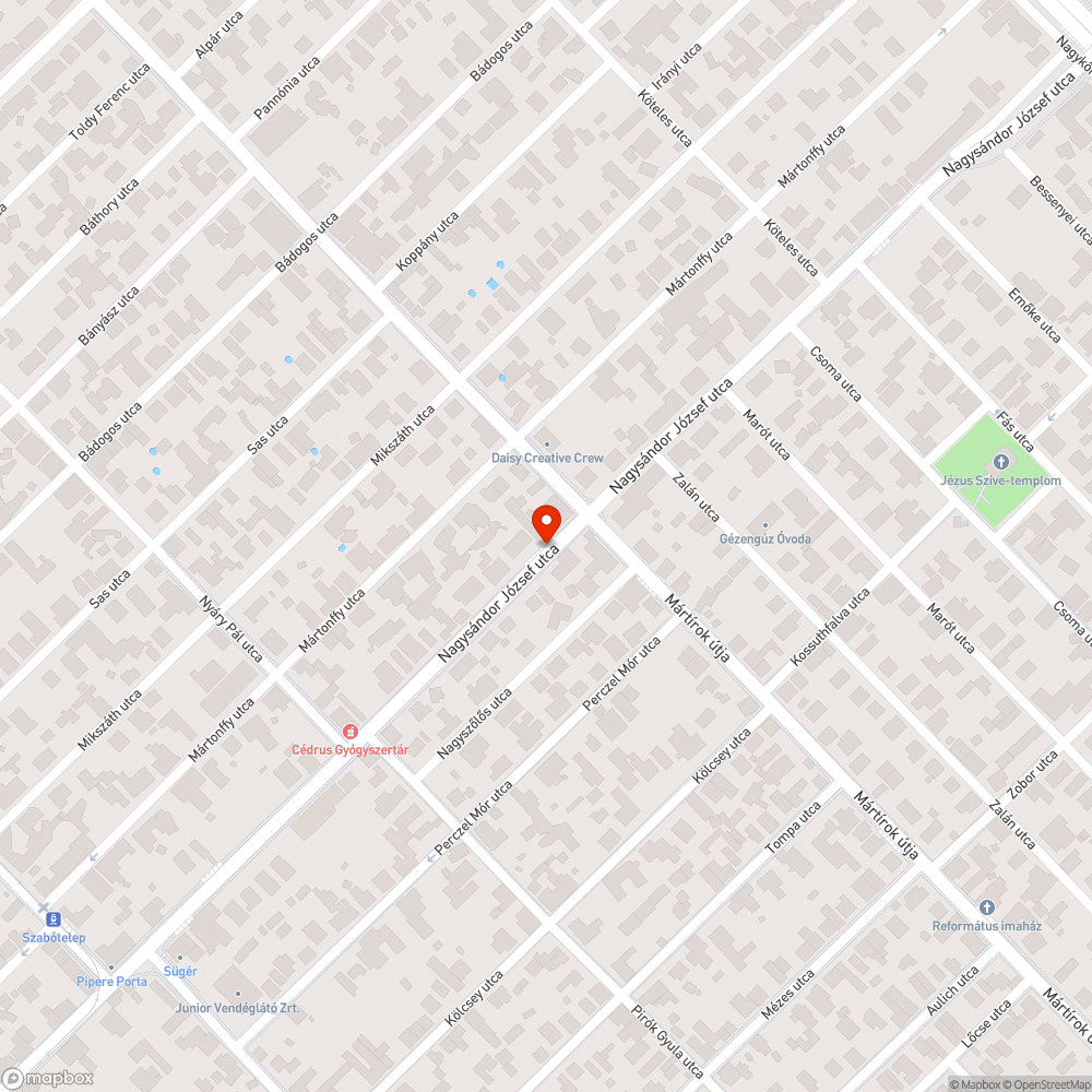 Kátyúk bejelentés helye