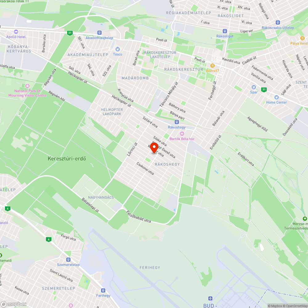 Kátyú bejelentés helye