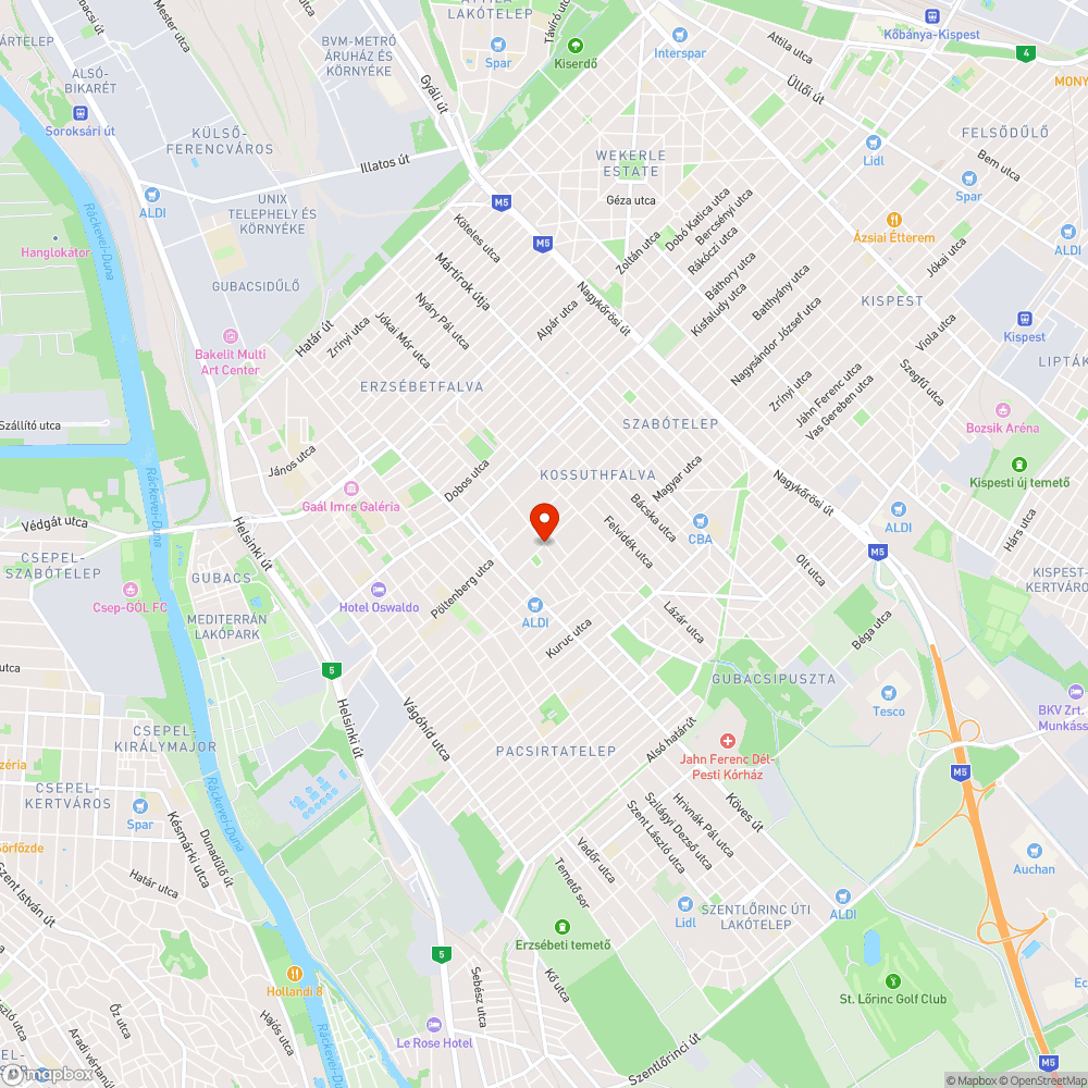 Kispest, átkelési szándékot jelző gomb bejelentés helye