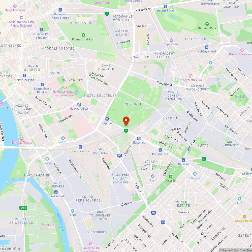 Buszparkolás a Népligetben bejelentés helye