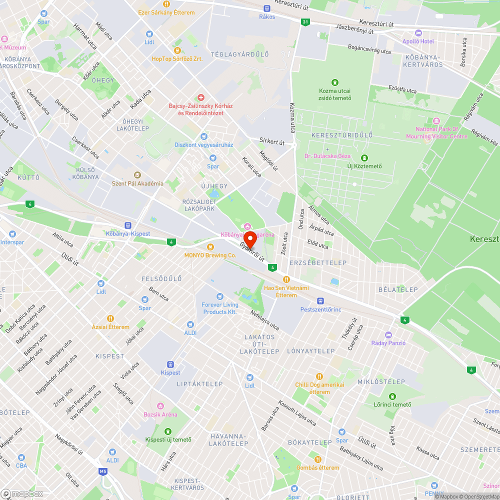 Gyömrői út bejelentés helye