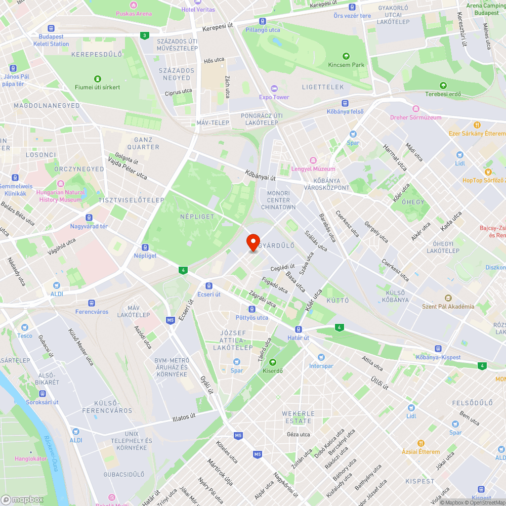 Törött szélvédő a járdán bejelentés helye