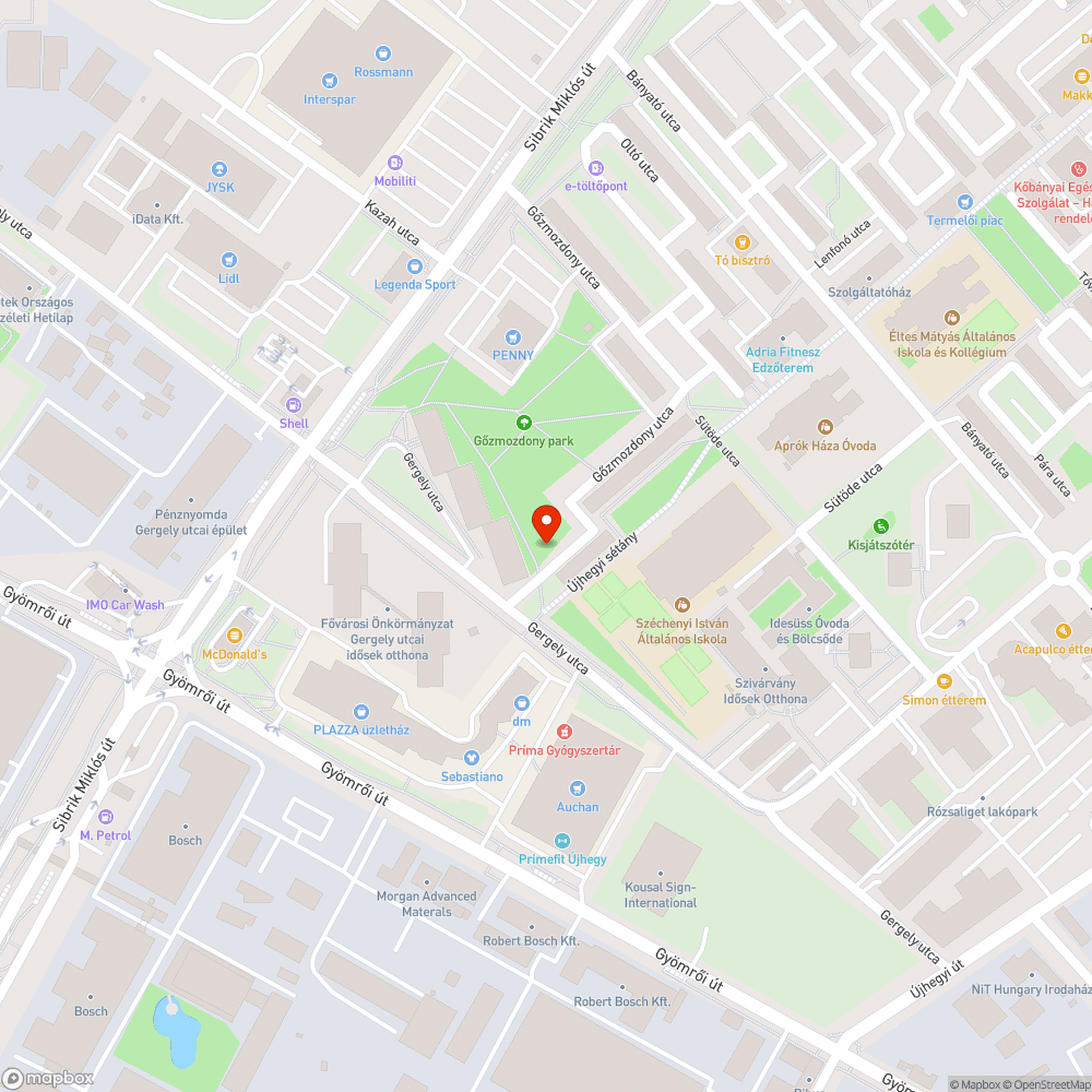 Gőzmozdony utca bejelentés helye