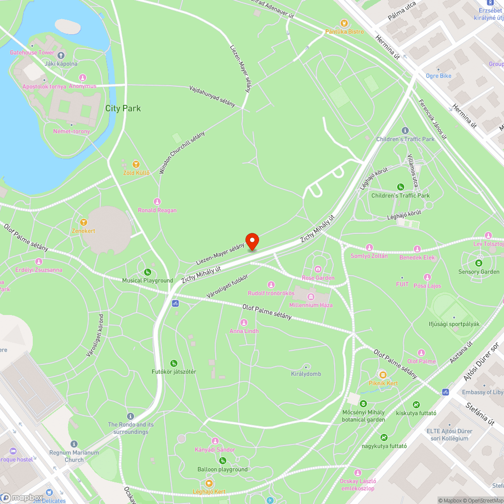 Defektes autó a ligetben bejelentés helye