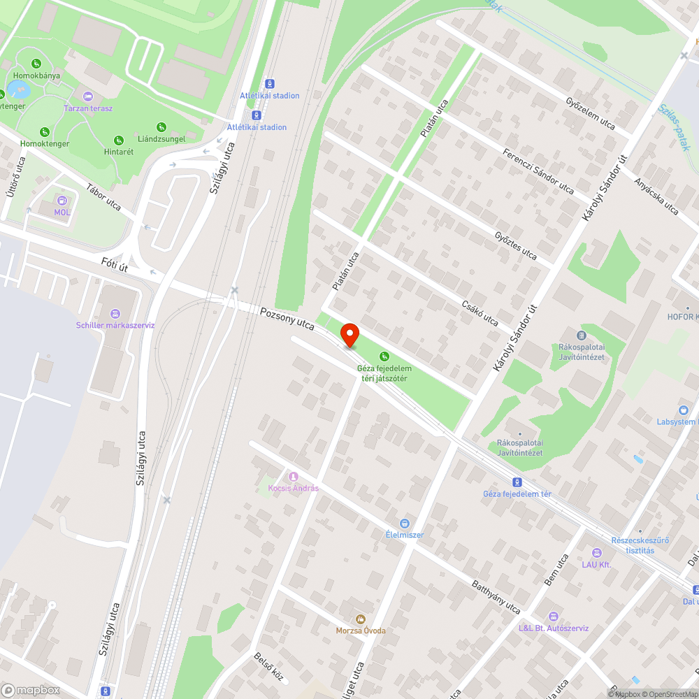 XV. Pozsony u. kátyútenger bejelentés helye