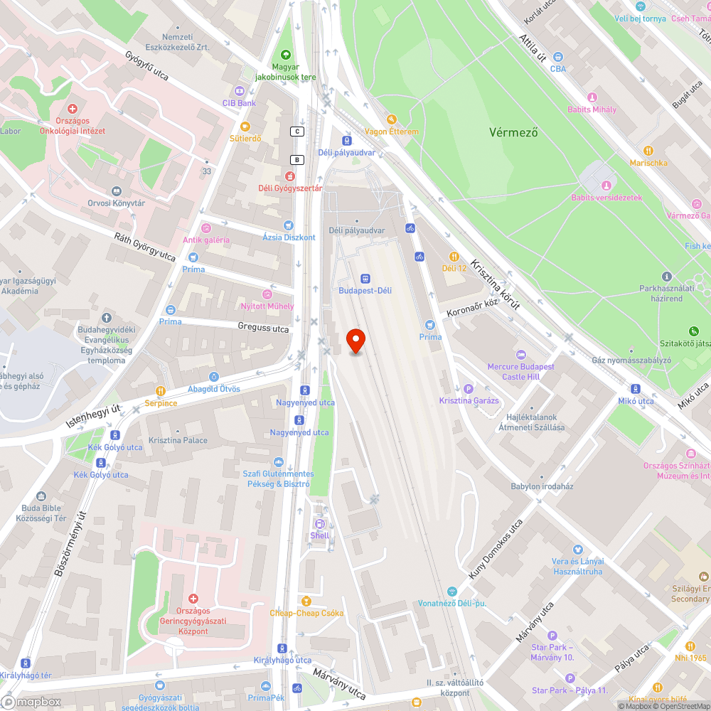 Déli pályaudvar bejelentés helye