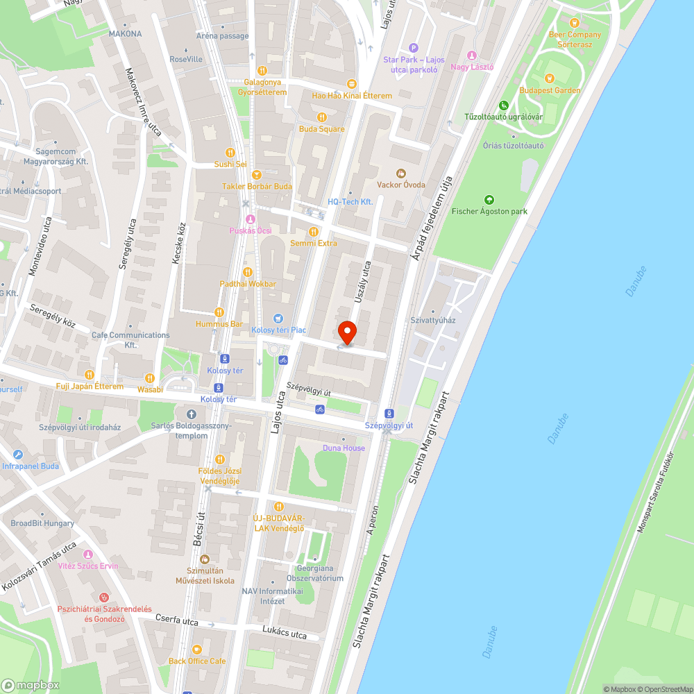 Óbuda Evező utca szemét bejelentés helye