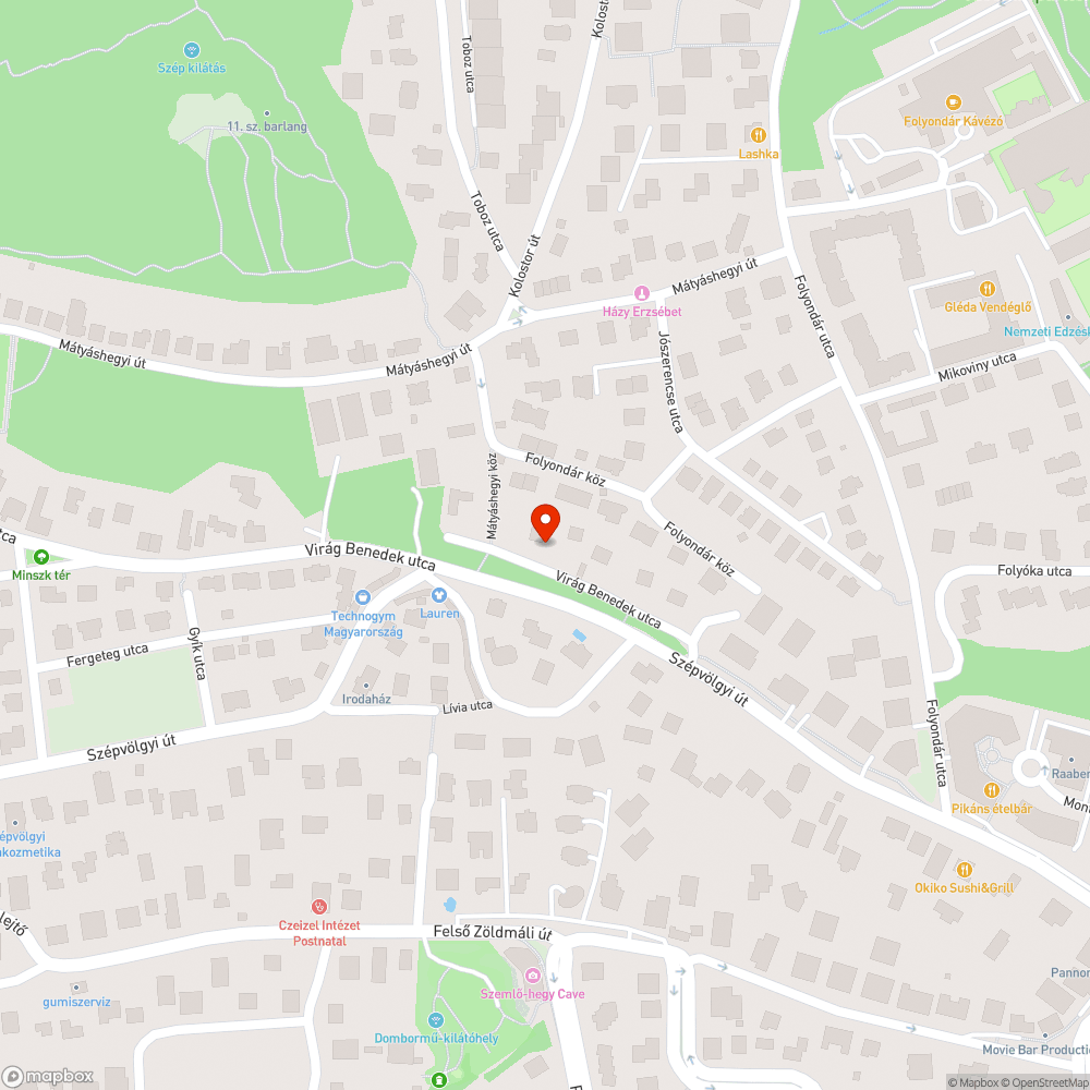 65-ös busz Virág Benedek utca buszmegálló bejelentés helye