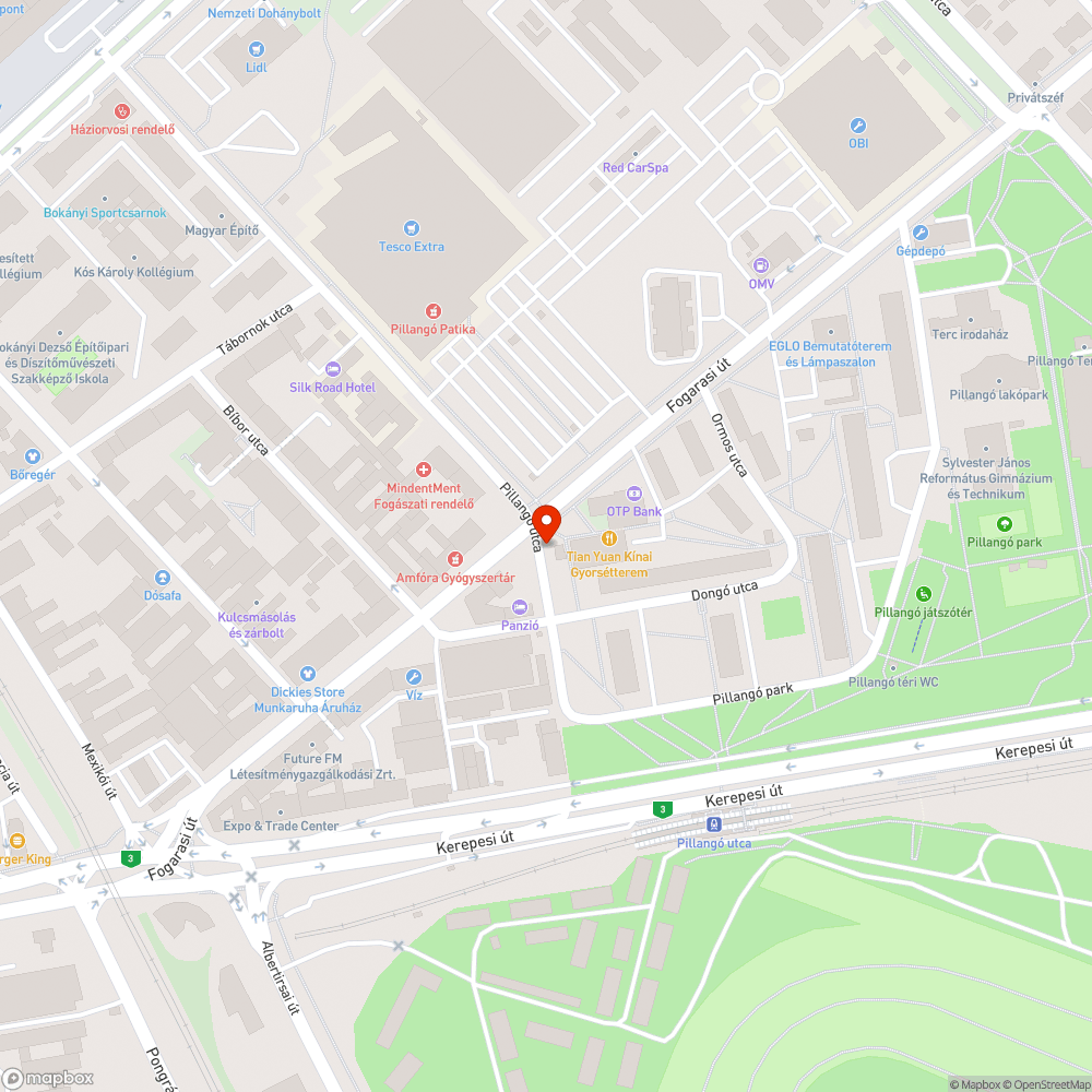 Megdőlt fa bejelentés helye