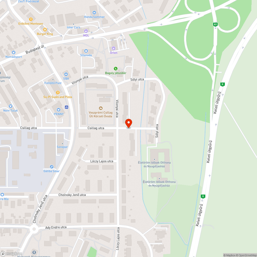 Megsüllyedt feljáró és víznyelő bejelentés helye