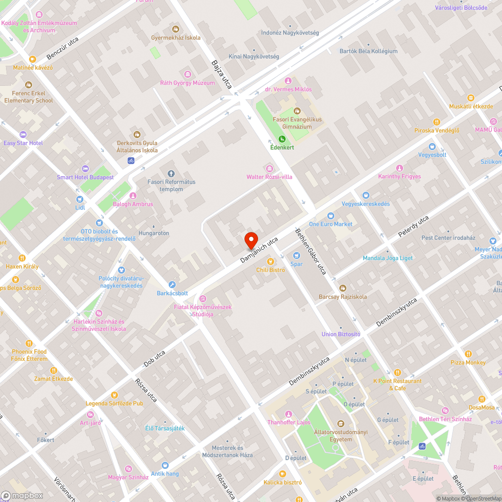 Damjanich utca és környékének takarítása bejelentés helye