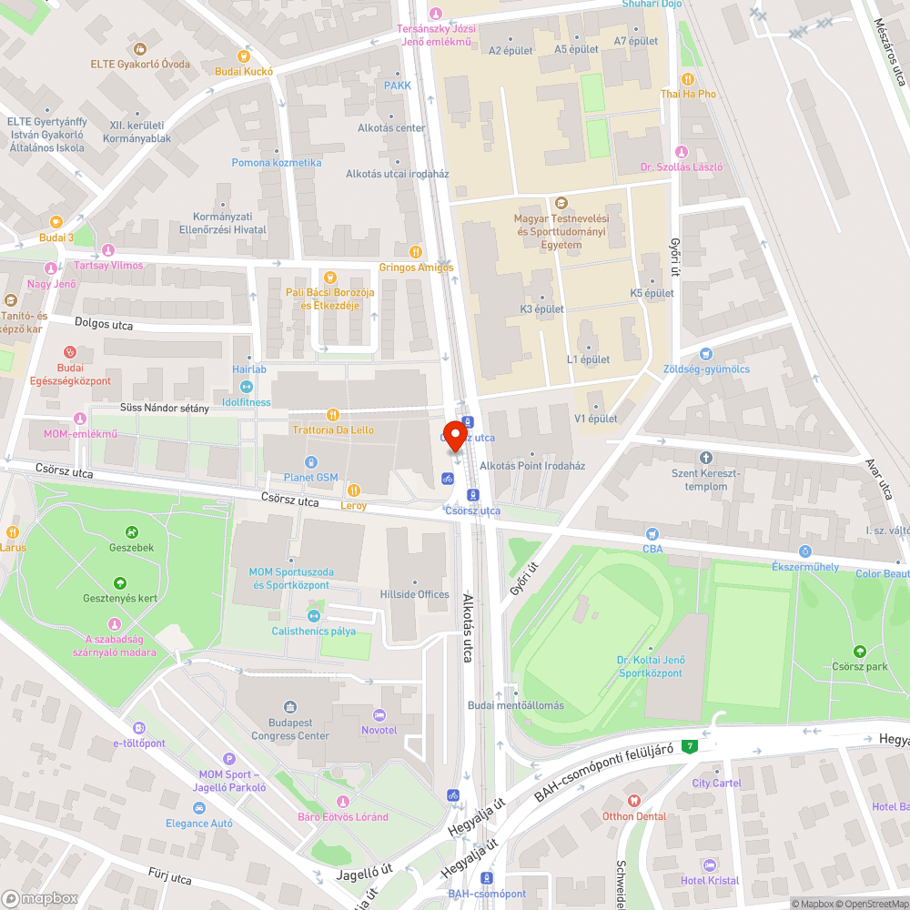 Beszakadó víznyelő az Alkotás utca - Mom parknál. bejelentés helye