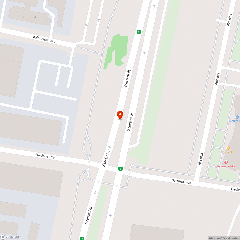 Szerémi/Barázda kanyarodó bejelentés helye