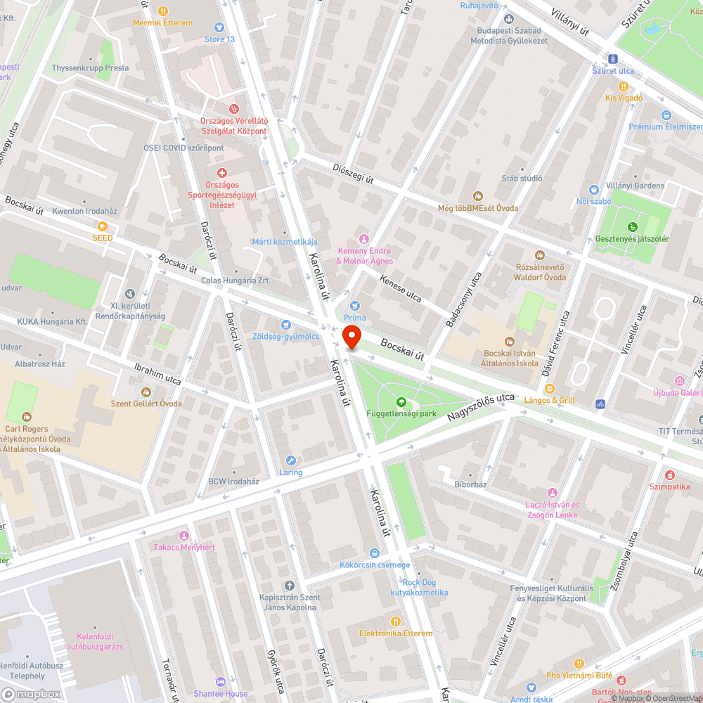 Szétporladt fedlap a Karolina út / Bocskai útnál bejelentés helye