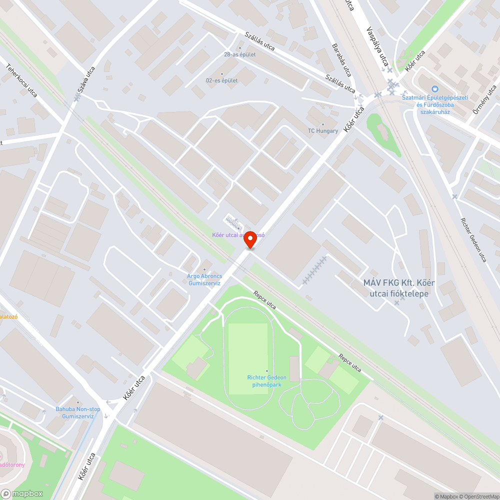 Csőkorlát-pusztítás bejelentés helye