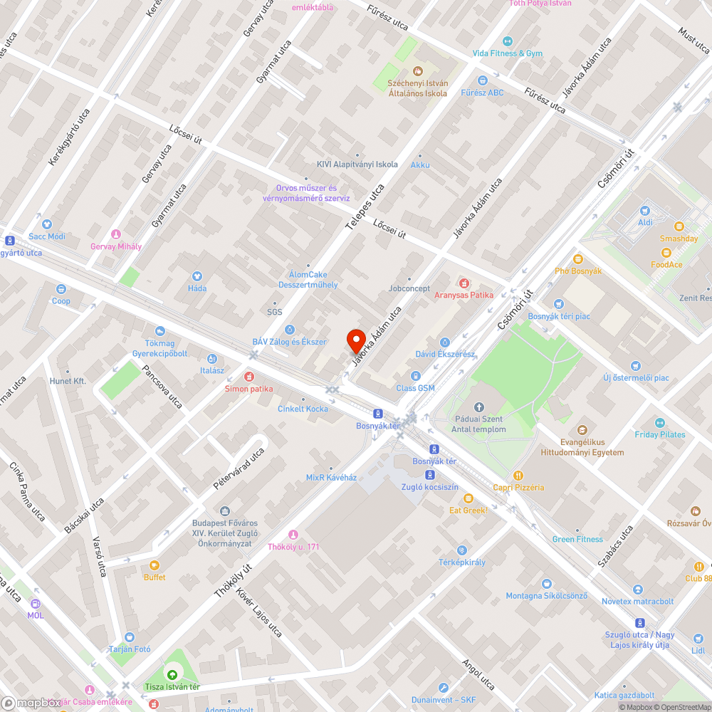 Kátyú bejelentés helye