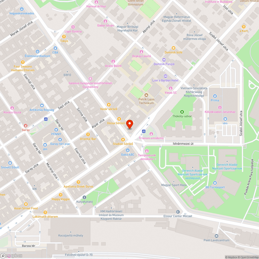 Hiányzó fa a Dózsa György úton bejelentés helye