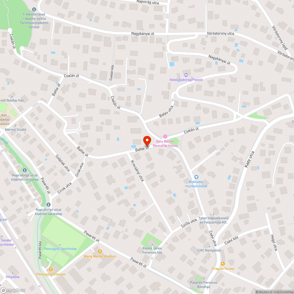 Battai út bejelentés helye