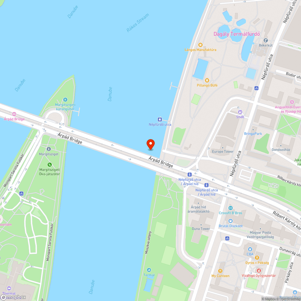 Üvegszilánkok az Árpád hídon bejelentés helye