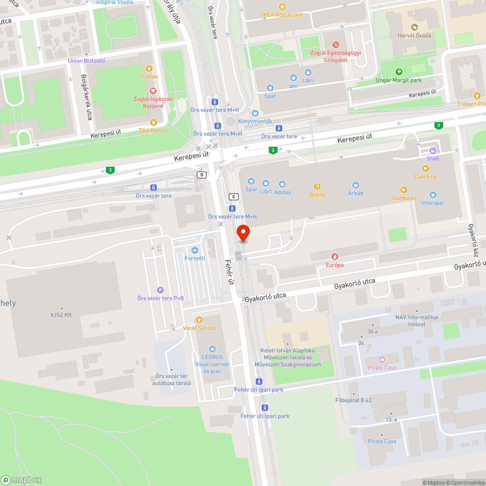 Fényterelő Árkád bejelentés helye