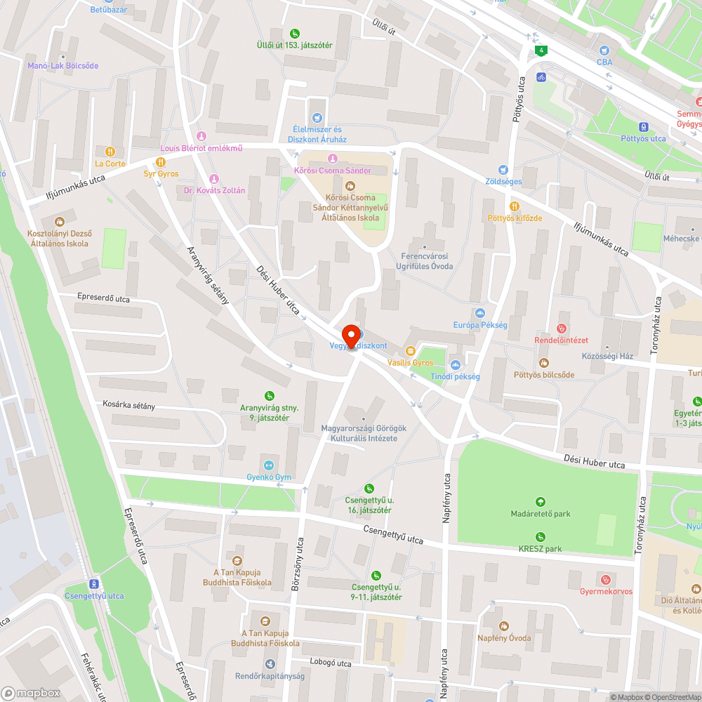 Elhagyott szemét bejelentés helye