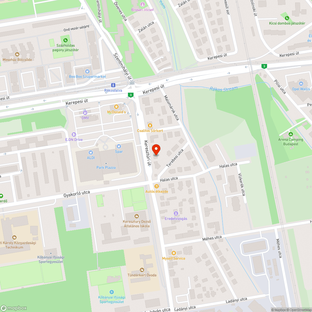 Kiszáradt fa - Keresztúri út 8. bejelentés helye