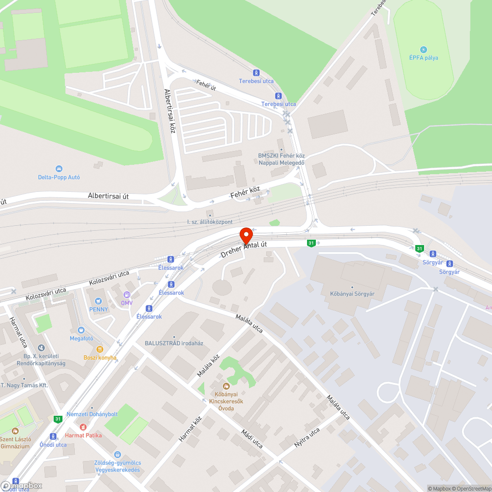 Kitört üveg bejelentés helye