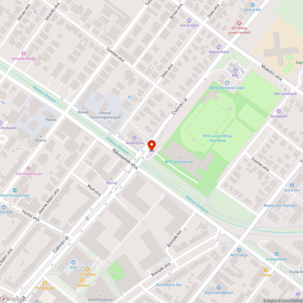 Összetört kerékpárút bejelentés helye