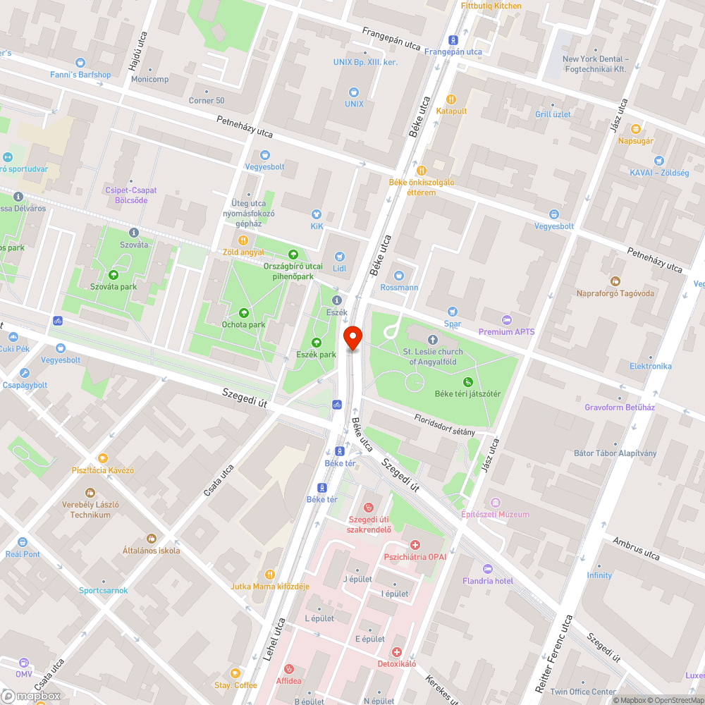 Ellenfázisban működő jelzőlámpák a XIII. kerület Béke téren mindkét irányban bejelentés helye