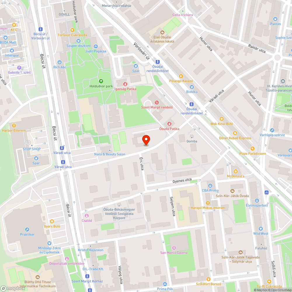 III. Váradi utca 15. előtti süllyedés parkolóban bejelentés helye