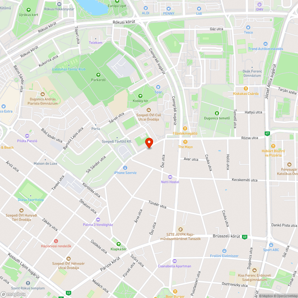 Veszélyes járda bejelentés helye