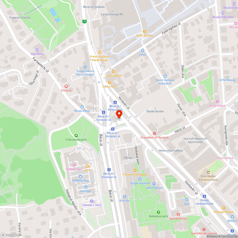 Bécsi út - Vörösvári út megsüllyedt akna bejelentés helye