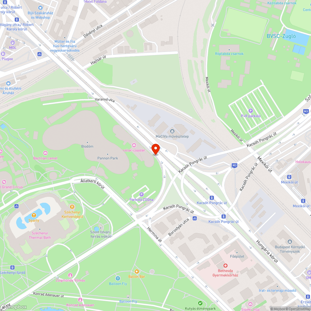 Aszfaltozatlan járda a Vidámpark mögött bejelentés helye