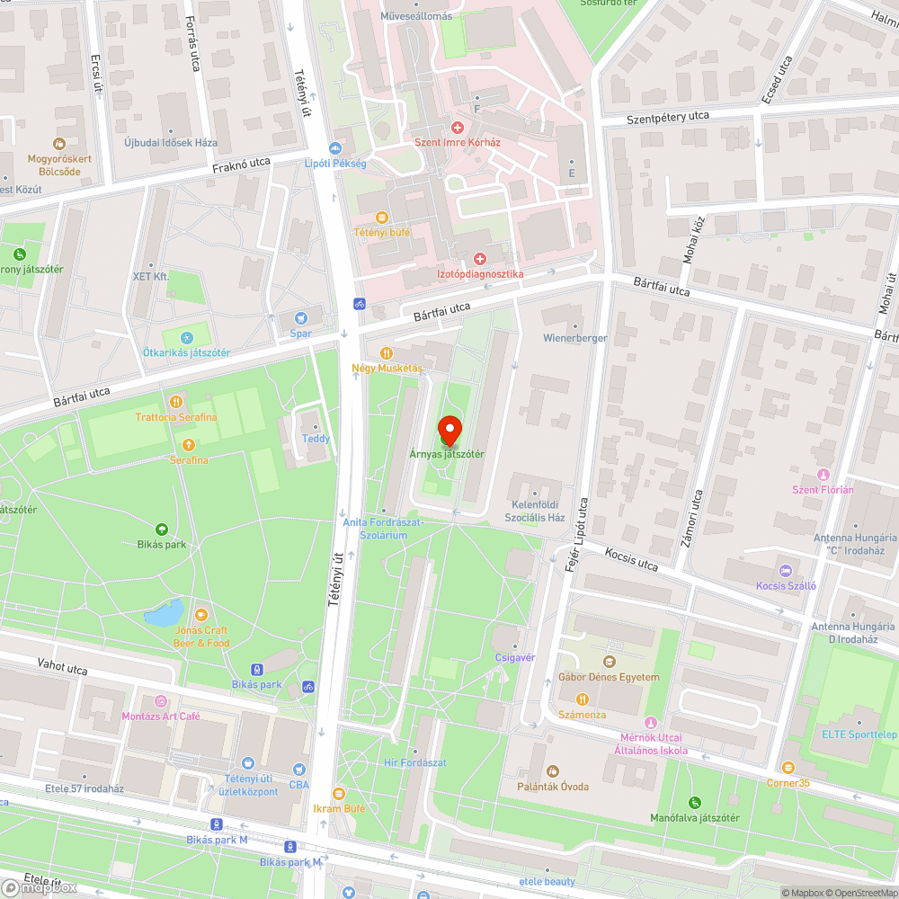 Árnyas játszótéri csapból nem folyik a víz bejelentés helye