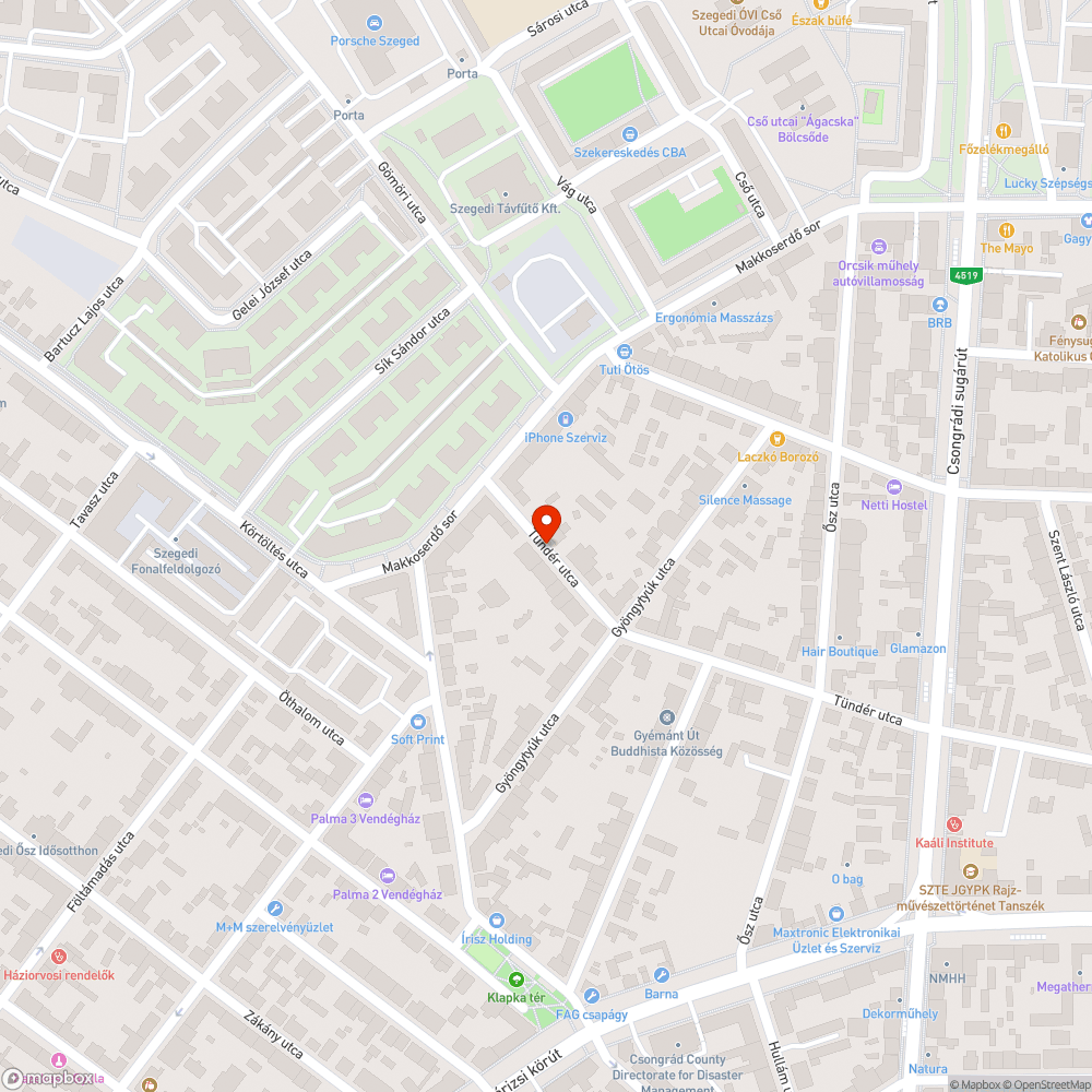 Kátyú a Tündér utcában bejelentés helye