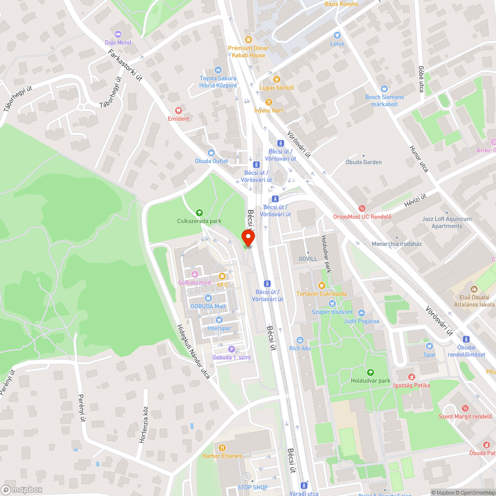 Eurocenternél lévő lépcső bejelentés helye