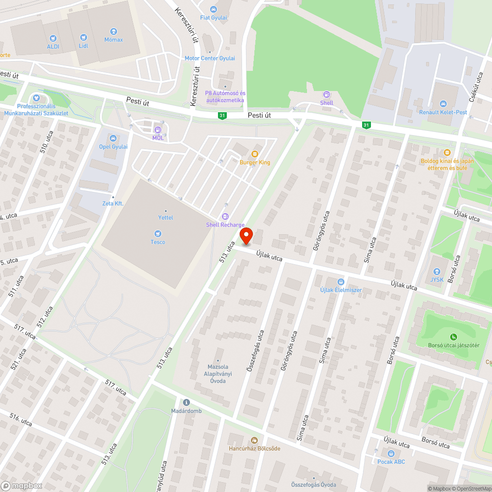 Fák metszése után otthagyott zöld- (mostanra már inkább barna-) hulladék 3/4 bejelentés helye