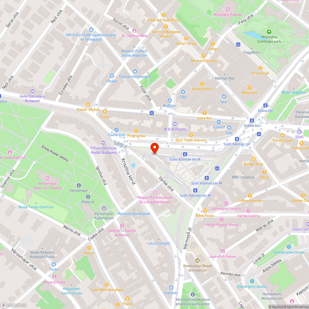 Graffitis épület a Széll Kálmán téren bejelentés helye