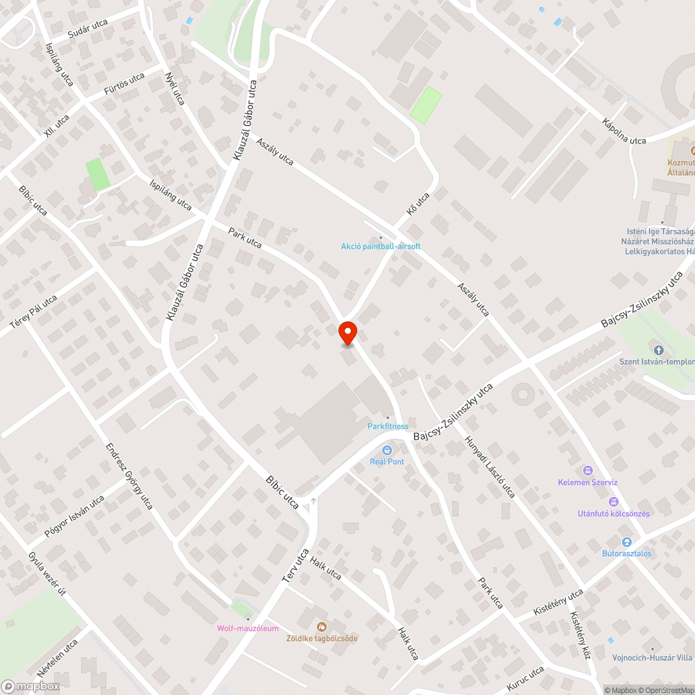 Bp. XXII. ker. Park utca 58/B bejelentés helye